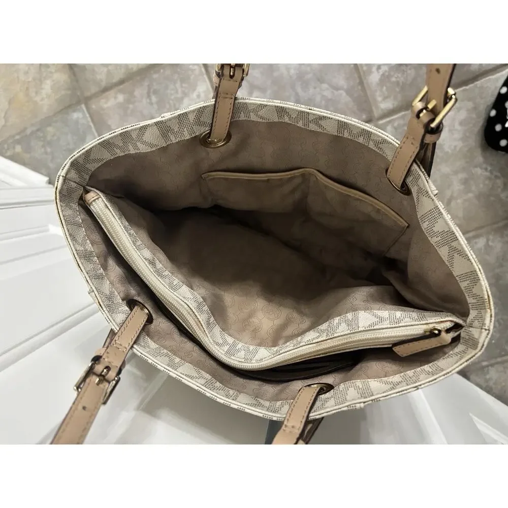 Michael Kors Jet Set Tote Bag Vanilla MK Signature